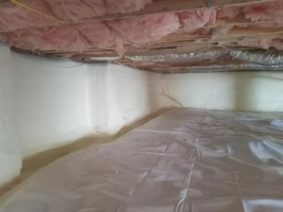 Crawl space encapsulation with closed-cell spray foam for Spray Foam Roofing in Pittsboro
