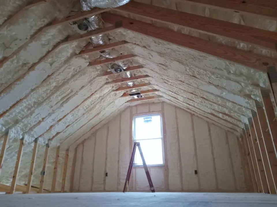 Spray foam roofing application for Crawl Space Insulation project in Pittsboro